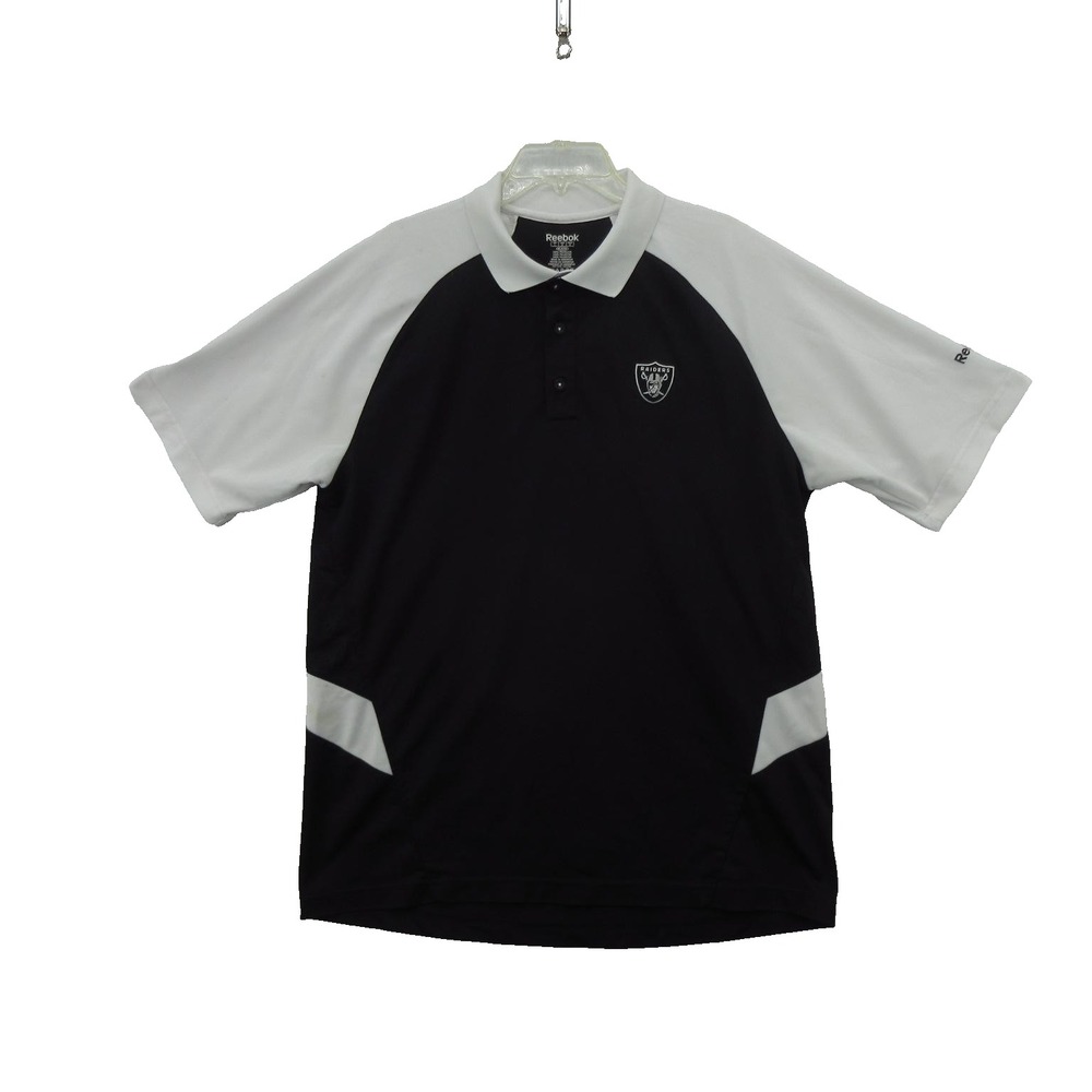 Reebok Oakland Raiders Polo Shirt Men XL NFL Licensed Polo Golf Y2K Era